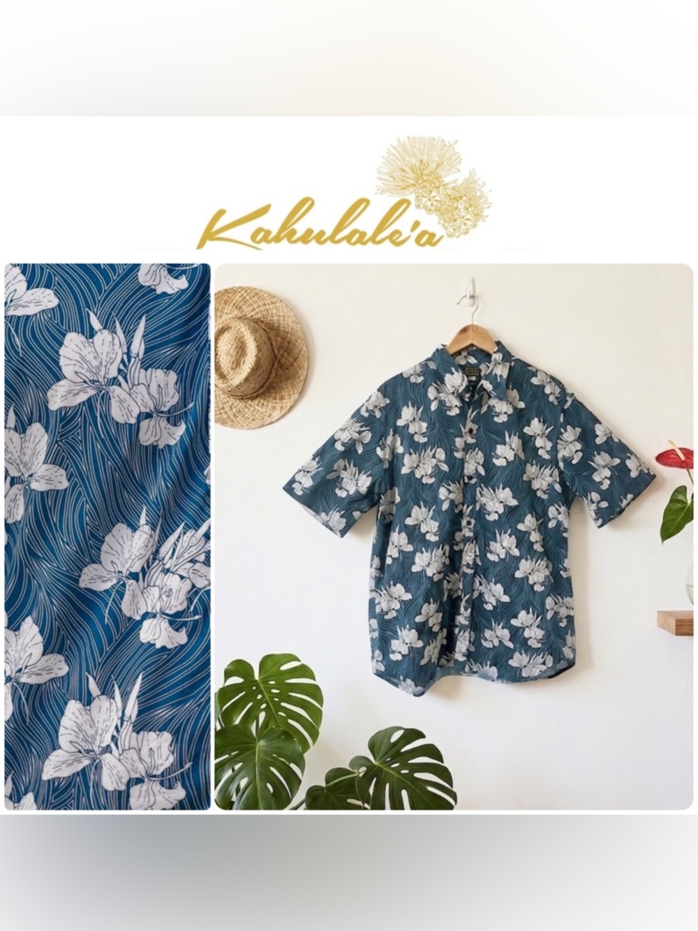 Kahulale’a 🌟 Hawaii • Men's Aloha Shirt
Sapphire Sweet Awapuhi • Ke'oke'o • XXL